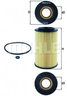 OX773D Фільтр масляний MAHLE / KNECHT підбір по vin на Brocar