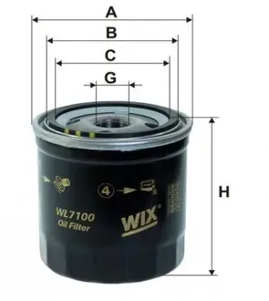 WL7100 Фільтр масляний WIX FILTERS підбір по vin на Brocar