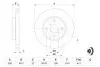 0986479363 Диск гальмівний (передній) Toyota Yaris 1.0-1.5 10- (258x22) BOSCH підбір по vin на Brocar
