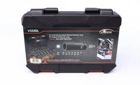 V5550L Набор головок ударных (13 предметов) (10-24mm) (длинные) VIGOR підбір по vin на Brocar