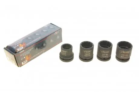 V5024 Набор головок ударных 12-гранных (4шт) (24/30/32/36) VIGOR підбір по vin на Brocar