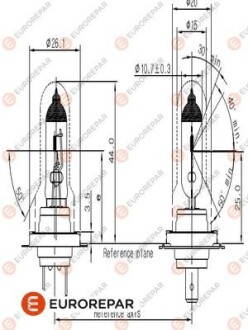 1616431480 8539293090 E:ЛАМПА H7 12V-55W EUROREPAR подбор по vin на Brocar