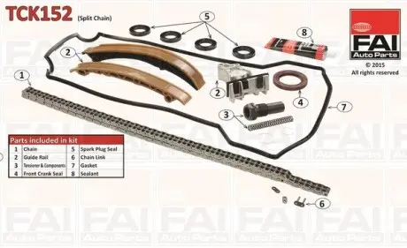 TCK152 Комплект ланцюга ГРМ FAI AUTOPARTS підбір по vin на Brocar