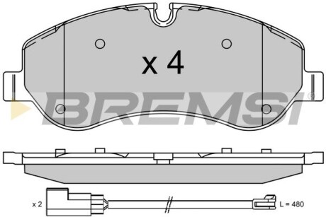 BP3525 Тормозные колодки перед. Transit (V348) 12- (RWD) BREMSI подбор по vin на Brocar