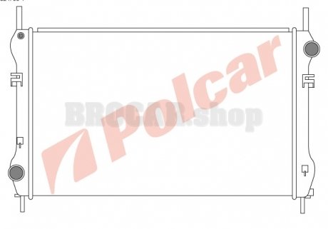3247081 Радиатор двигателя TRANSIT 00-06 POLCAR підбір по vin на Brocar
