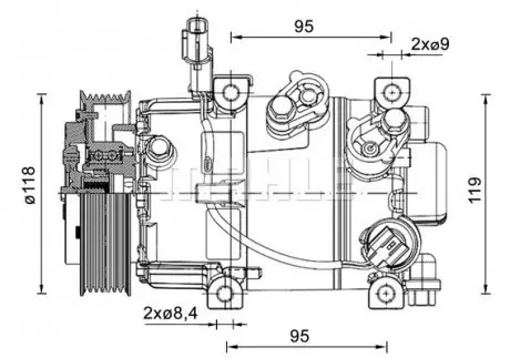 ACP1463000P КОМПРЕССОР КОНДИЦИОНЕРА HYUNDAI MAHLE / KNECHT подбор по vin на Brocar