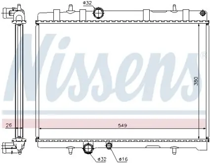 63608A Радіатор, охолодження двигуна NISSENS підбір по vin на Brocar