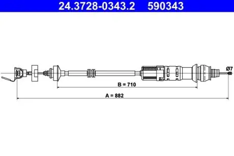 24372803432 Linka sprzęgła 590343 ATE підбір по vin на Brocar