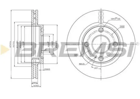 CD7740V Гальмівний диск перед. Fiesta VI 08- (258x23) BREMSI підбір по vin на Brocar