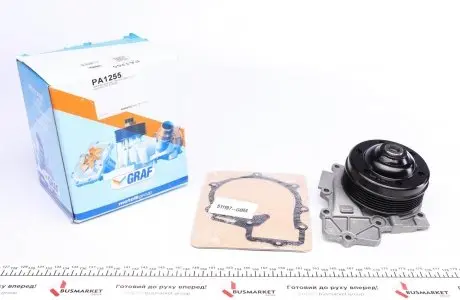 PA1255 Помпа воды MB Vito/Viano (W639) 2.0/2.2CDI 10- (switchable) (R/B) (9 лоп) GRAF подбор по vin на Brocar