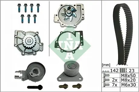 530046730 Комплект (ремінь+ролики+помпа) INA підбір по vin на Brocar