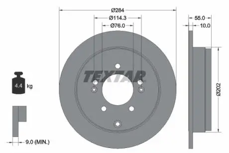 92271003 Гальмівний диск 92271003 TEXTAR TEXTAR підбір по vin на Brocar