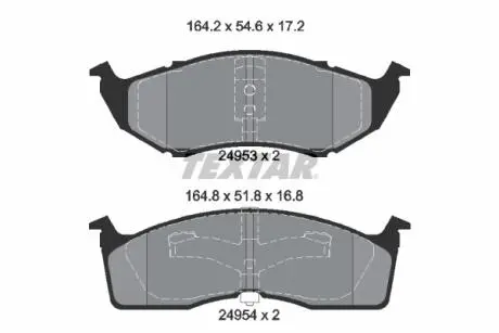 2495301 Колодки тормозные (передние) Chrysler Voyager/Grand Voyager III 95-01 Q+ TEXTAR подбор по vin на Brocar