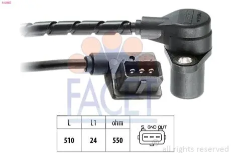 90065 Датчик коленвала BMW 5(E34)/7(E32) 3.0/3.4 78-95 FACET подбор по vin на Brocar