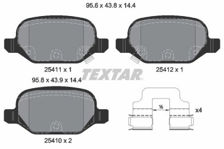 2541101 Комплект тормозных колодок TEXTAR подбор по vin на Brocar