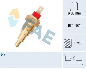 37610 Термовыключатель, вентилятор радиатора FAE подбор по vin на Brocar
