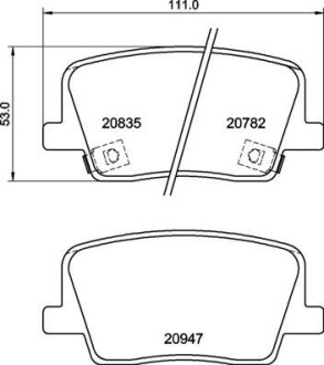 P77003 Колодки тормозные дисковые задние SSANGYONG REXTON (Y400) 07/17-> / SSANGYONG REXTON VAN (Y400) 07/17-> BREMBO підбір по vin на Brocar