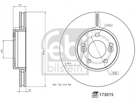 173015 TARCZA HAMULC. RENAULT SCENIC 02-03 RX4 FEBI BILSTEIN підбір по vin на Brocar
