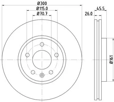 8DD355116591 Тормозной диск HELLA підбір по vin на Brocar