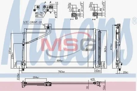 940657 Радіатор кондиціонера NISSENS підбір по vin на Brocar