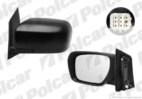 458151 Ліве зовнішнє дзеркало CX-7, 01.06- POLCAR підбір по vin на Brocar