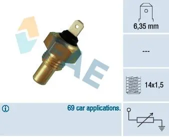 31460 Датчик, температура охлаждающей жидкости FAE подбор по vin на Brocar