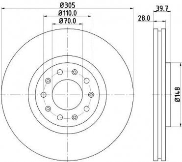 8DD355116631 Гальмівний диск HELLA підбір по vin на Brocar