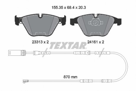 2331307 KLOCKI HAM. BMW P. 3/X1 3,0 05-13 TEXTAR підбір по vin на Brocar