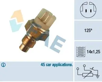 34040 Датчик, температура охлаждающей жидкости FAE підбір по vin на Brocar