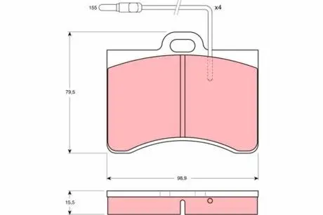 GDB165 Комплект тормозных колодок, дисковый тормоз TRW подбор по vin на Brocar