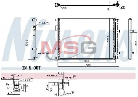 941162 CHŁODNICA KLIMY KIA RIO IV 16- NISSENS подбор по vin на Brocar