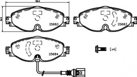 8DB355020191 Комплект тормозных колодок, дисковый тормоз HELLA подбор по vin на Brocar