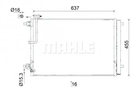 AC949000S Конденсатор, система кондиціонування повітря MAHLE / KNECHT підбір по vin на Brocar
