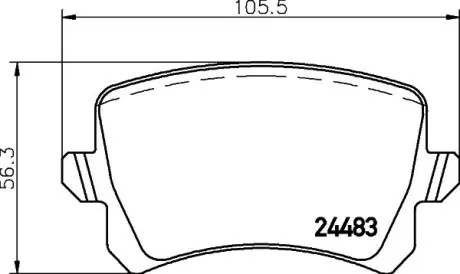 8DB355025331 Тормозные колодки зад. Golf/CC/Passat/Tiguan 05- HELLA подбор по vin на Brocar