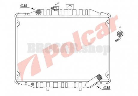 5281081 Радиатор двигателя H-200 98- POLCAR подбор по vin на Brocar