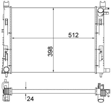 CR2166001S Радіатор охолодження Renault Dokker/Dacia Logan 1.2TCe/1.6/1.5dCi 12- MAHLE / KNECHT підбір по vin на Brocar