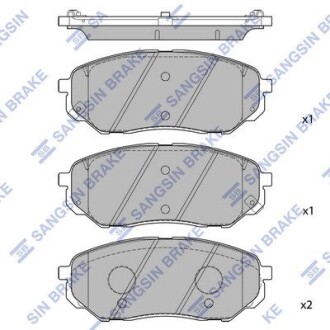 SP1690 Колодки тормозные передние Hi-Q (SANGSIN) подбор по vin на Brocar