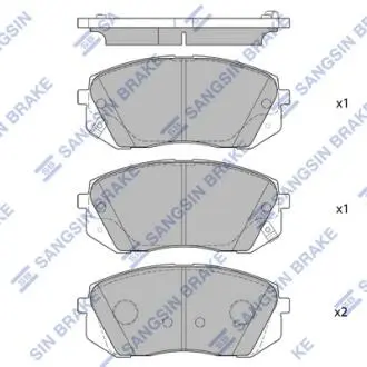 SP1682 Колодки тормозные передние Hi-Q (SANGSIN) подбор по vin на Brocar