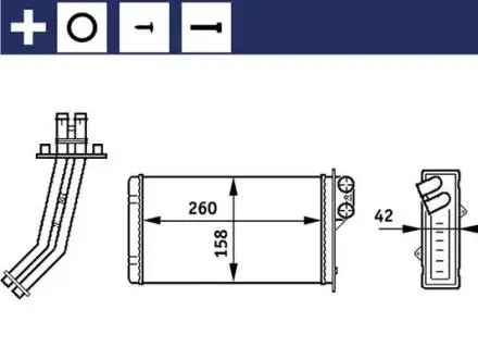 AH156000S Радіатор пічки MAHLE / KNECHT підбір по vin на Brocar