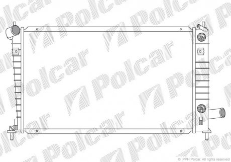 6524081 Радіатор двигуна 9.5 97- POLCAR підбір по vin на Brocar