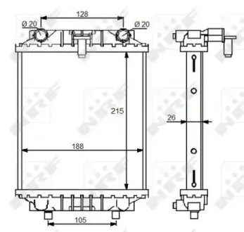 59125 Радиатор охлаждения Audi A1/A3/Seat Leon/Skoda Superb/VW Golf/Passat 2.0 12- NRF подбор по vin на Brocar