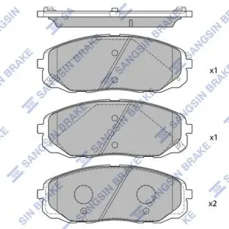 SP1688 Кт. Тормозные колодки Hi-Q (SANGSIN) підбір по vin на Brocar