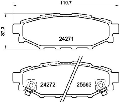 8DB355012261 Гальмівні колодки, дискове гальмо (набір) HELLA підбір по vin на Brocar