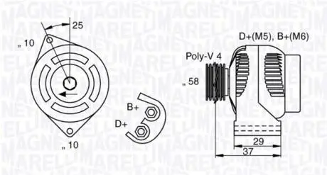 063341658010 Генератор MAGNETI MARELLI підбір по vin на Brocar