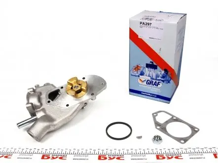 PA297 Помпа води Ford Scorpio I/Sierra I/II/Peugeot 505 2.3D/2.5D 81-94 (B/B) (6 лоп.) GRAF підбір по vin на Brocar