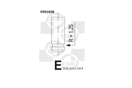 V991608 Клапан двигателя BGA подбор по vin на Brocar