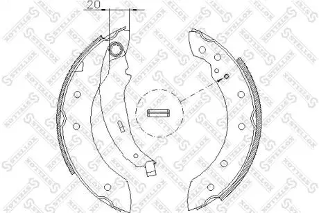 210101SX К-кт зад. барабан. колодок Dacia Logan/Peugeot 106/206/Renault Clio/Laguna 1.2 98-07 STELLOX подбор по vin на Brocar