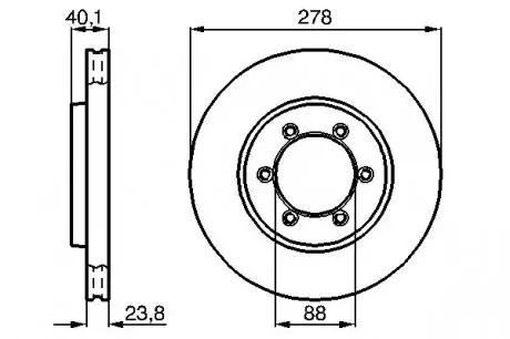 0986478967 Диск тормозной передний Rexton, Korando (278*23,8) BOSCH підбір по vin на Brocar