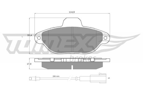 1596 KLOCKI HAMULC. FIAT 500 1,2 07- PRZÓD TOMEX підбір по vin на Brocar