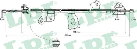 C0893B Трос, стояночная тормозная система C0893B LPR LPR підбір по vin на Brocar